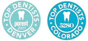Top Dentist award seals for Denver and Colorado